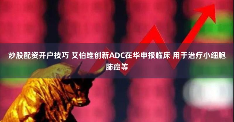 炒股配资开户技巧 艾伯维创新ADC在华申报临床 用于治疗小细胞肺癌等