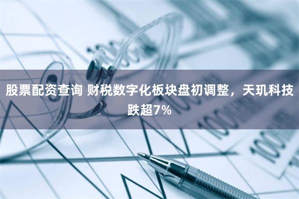 股票配资查询 财税数字化板块盘初调整，天玑科技跌超7%