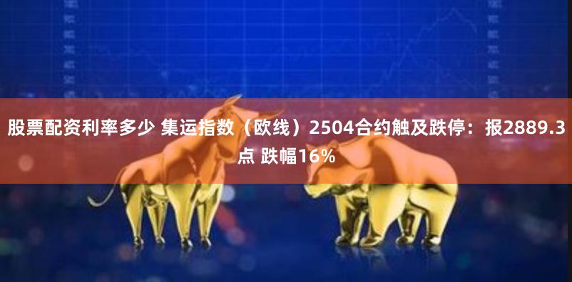 股票配资利率多少 集运指数（欧线）2504合约触及跌停：报2889.3点 跌幅16%